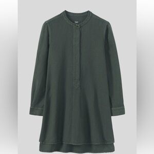 TOAST UK Elena Cotton Linen Tunic Shirt uk size 8/us 4 dark olive green khaki
